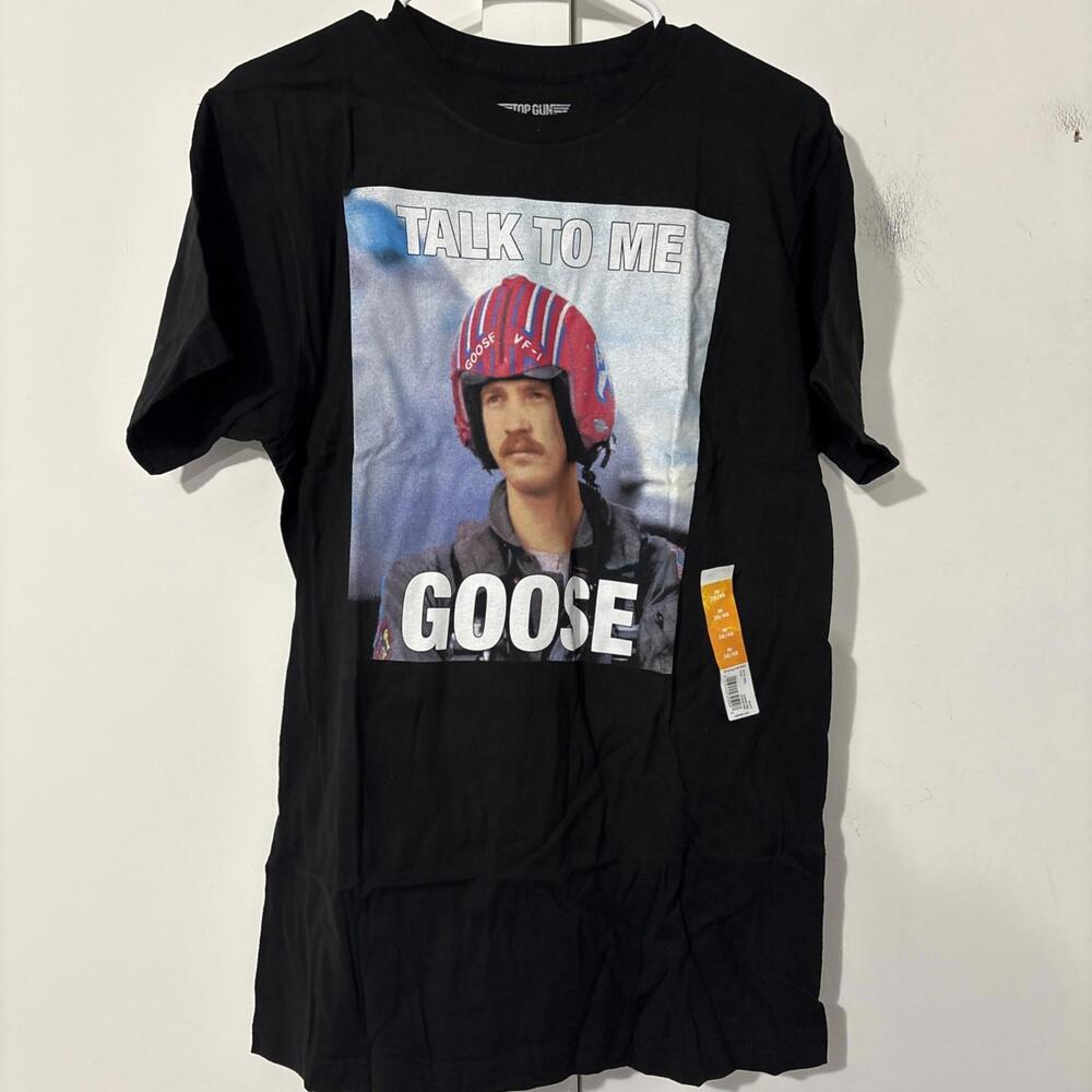Men’s M Top Gym Talk To Me Goose Blk Tee Shirt New With Tags